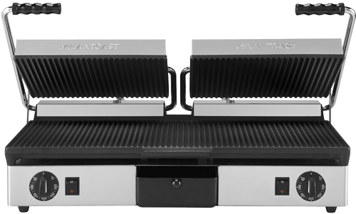 Milan Toast Contactgrill XLarge | Dubbel | Geribbeld-Geribbeld